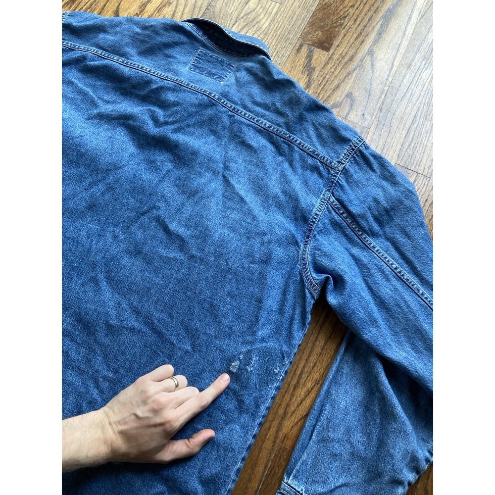 Vintage Levis Denim Shirt Mens Size Large Blue Y2K Button Up Long Sleeve - Picture 10 of 12